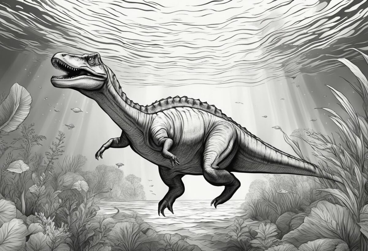 Swimming Dinosaur Coloring Pages Dinosaur Dictionary